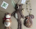 NWT Brown Squirrel Hanging Christmas Ornaments Lot of 3 - $14.73