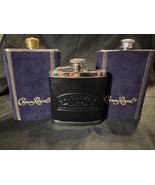 Crown Royal &amp; Gentleman Jack Flask Bundle – Set of 3 w/ Velvet Sleeves - $21.00