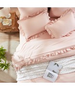 Anluoer Twin Comforter Set 5 Piece, Pink Bed In A Bag With, 1 Fitted Sheet - $54.98