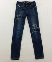 American Eagle Women’s Distressed Size 00 Skinny Super Stretch Straight ... - $150.53 MXN