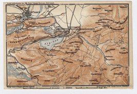 1907 Antique Map Of Vicinity Of Füssen Fussen Alpsee Bavaria Germany Austria - £15.04 GBP
