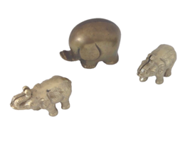 Lot of 3 Vintage Small Brass Elephant Figurines - £19.73 GBP