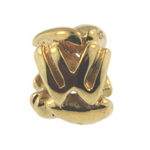 Authentic Trollbeads 18K Gold 21144W Letter Bead W, Gold - $451.80