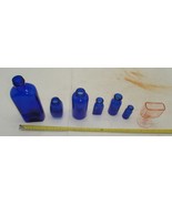 Lot Of Cobalt Blue Bottles w 1 Pink Glass - £35.54 GBP