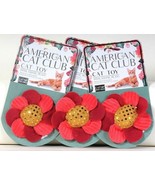 3 Count American Cat Club Catnip Infused Flower Fun Toss Chase &amp; Play Ca... - $23.23 CAD