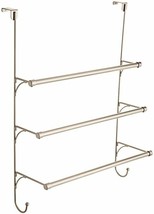 Franklin Brass Over the Door Triple Towel Rack with Hooks-Flat Nickel 19... - £20.89 GBP