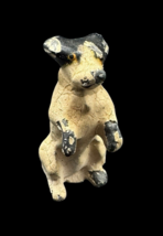 Miniature Terrier Dog Metal 1&quot; Sitting Hind Legs Antique Figurine - $225.09 MXN