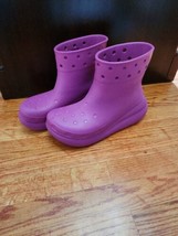 Crocs Crush Rain Boots Mens 9 Womens 11 Pink Platform Heel - £43.36 GBP