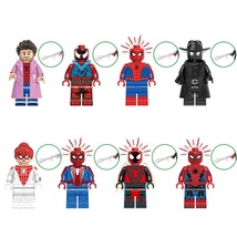 8pcs Various Spider-Man Across the Spider-Verse Noir Spinneret Minifigures Set - £15.97 GBP