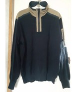 PAUL &amp; SHARK Yachting Cool Touch Blue Gold Wool 1/4 Zip Sweater Italy 40 - $34.64