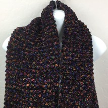 Black 11&quot;x57&quot; Pocket Scarf Winter Neck Warmer Crochet Knit - £19.97 GBP