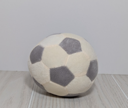 Kids preferred small plush soccer ball rattle gray white - $8.90