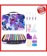 Compact 60 Slot Diamond Art Case with Funnel &amp; Tools - Perfect Gift for ... - $668.91 MXN