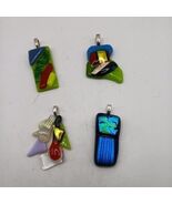 4 Dichroic Glass Pendant Signed Js - €85,87 EUR