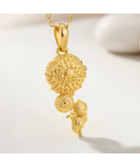 Chrysanthemum Flower Necklace | 925 Sterling Silver for Women | Botanica... - $42.88