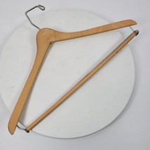 Vintage Wood Coat Suit Hanger Luxury 17x9.5 Inch Yugoslavia - £13.28 GBP