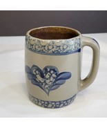 Beaumont Brothers BBP Pottery Salt Glazed Mug Stoneware Blue Heart Vtg B... - $21.46