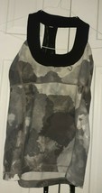 Lululemon Sleeveless Tank Bra Gray Patterned  Top Sz 8 Silver Gray - $32.66