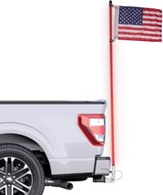 Truck Flag Pole 5&#39; + Hitch Mount - Waterproof, Remote, 22 Functions LED ... - $96.74