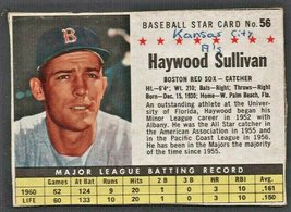 Boston Red Sox Haywood Sullivan 1961 Post Cereal # 56 - £0.98 GBP