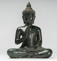 Buddha - Antik Khmer Stil Bronze Sitzender Teaching Buddha Statue - 32cm/33cm - £789.05 GBP