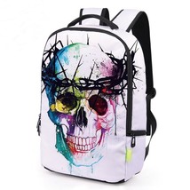 Dark Gothic Skull 3D Printing Cool MEN Backpack for Teenage Girls School Bags - £32.69 GBP