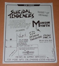 Suicidal Tendencies Promo Concert Flyer Vintage 1984 San Bernardino - £23.52 GBP