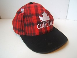 Distressed Molson Canadian Beer Hat Damaged Red Plaid Baseball Cap - £12.08 GBP