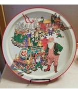 Christmas Metal Tin Tray Potpourri Jeanne Beury Santa Train 1993 13&quot; Fre... - £23.73 GBP