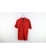 Vintage 70s Streetwear Boys XL Distressed Knit Collared Polo Shirt Orang... - $41.34 CAD
