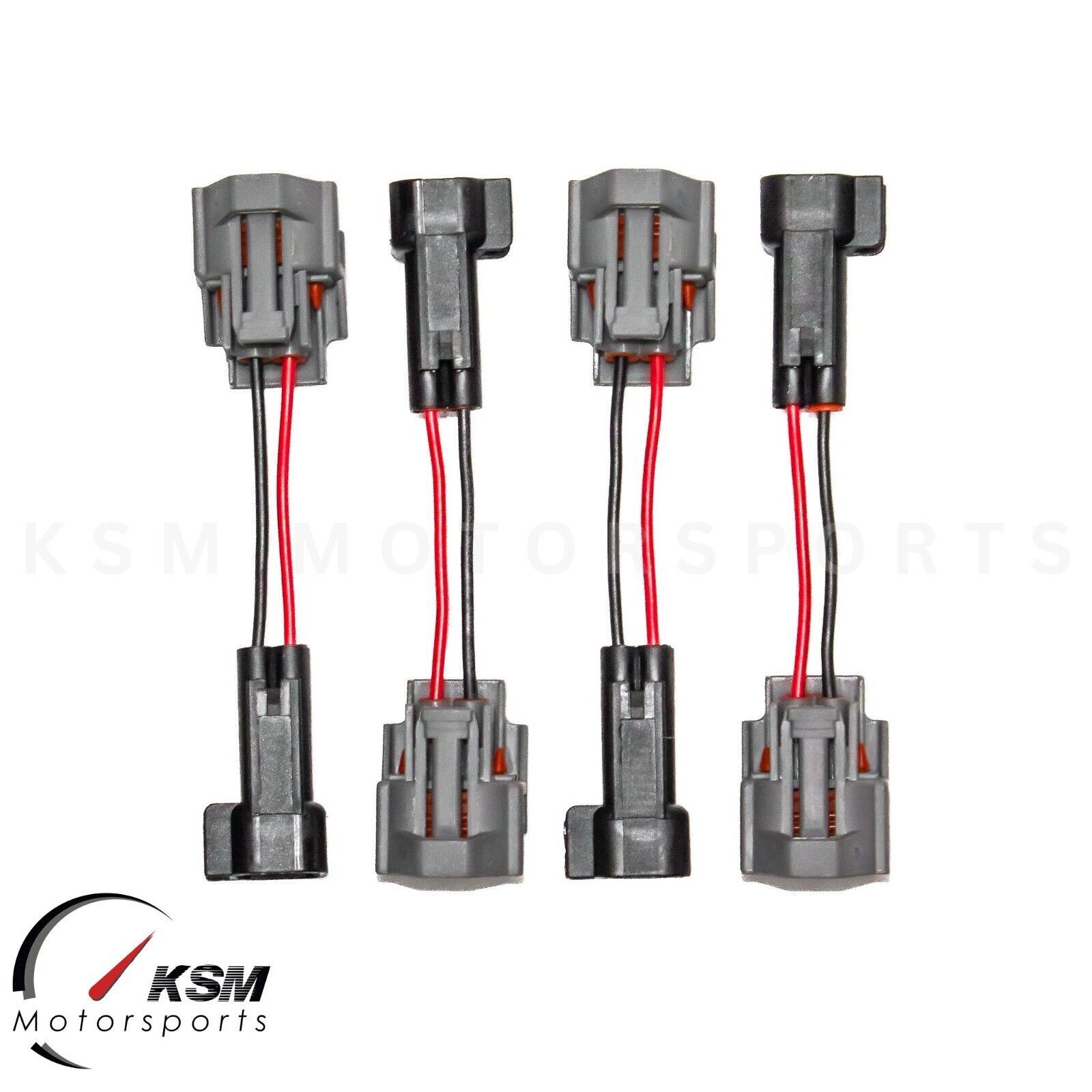 4 x EV6/EV14 to DENSO CONVERSION JUMPER HARNESS ADAPTER CONNECTOR FUEL I... - $45.95
