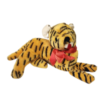 21&quot; Vintage Orange + Black Striped Tiger Stuffed Animal Plush Toy Antique - £52.38 GBP