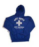 OFF DUTY &quot;Save Yourself&quot; CANNON BEECH OREGON-Blue Small Hoodie-GILDAN He... - $18.74