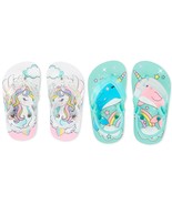 NWT The Childrens Place Unicorn Narwhal Toddler Girls Flip Flops Sandals... - £4.08 GBP