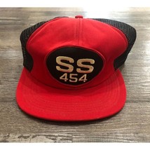 Vintage SS 454 Red &amp; Black Snapback Hat Cap One Size Made in USA - $27.83