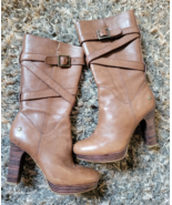 Ugg Australia Women&#39;s Chestnut Jardin Soft Leather Mid-Calf Boots Size 6... - $84.99