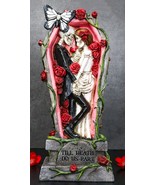 Wedding Bride and Groom Skeletons In Rose Coffin Till Death Do Us Part F... - €39,67 EUR