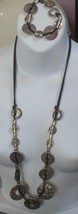 Vintage Premier Designs Silver-tone Disk Necklace &amp; Bracelet - $44.55