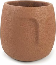 Modern Indoor/Outdoor Cement Face Vase, Statue Plant Pot For Home, Brown). - £25.55 GBP