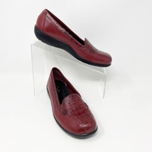 Clarks Bendables Womens Burgundy Embossed Leather Slip on Casual Shoes, ... - $29.65