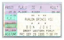 Bon Jovi Concerto Ticket Stub Settembre 29 1995 Great Western Forum Inglewood - £17.79 GBP