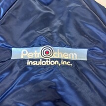 Vintage 1980s Petro-Chem Insulation Men's Blue Satin Varsity Jacket Chest 50" image 4