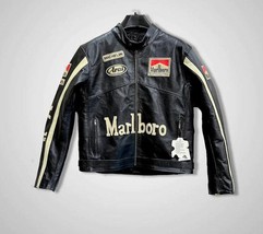 Marlboro Vintage Leather Motorbike / Motorcycle Moto Gp Racing Leather Jacket - £100.91 GBP