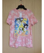 Sailor Moon Graphic Tee sz S Cotton Blend Petal Pink Tie Dye - £15.13 GBP