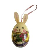 Vintage Paper Mache Easter Egg Bunny Rabbit Ornament Decoration - £14.00 GBP