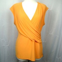 Chaus New York Criss Cross Top Orange Sz Large - $16.50