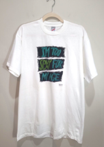 Vintage Shirt Mens L Large White Single I&#39;m Too Sexy For My Age Tee T Shirt - €16,32 EUR