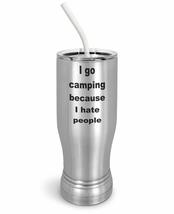 PixiDoodle Hate People Camping Insulated Coffee Mug Tumbler with Spill-R... - $33.59+