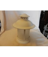 Vintage Round White Metal Hanging Tea Light Candle Holder Lantern Style - £44.34 GBP