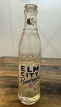 VINTAGE ELM CITY Beverages Glass ACL Soda Bottle Elm City Bottling Water... - $24.74
